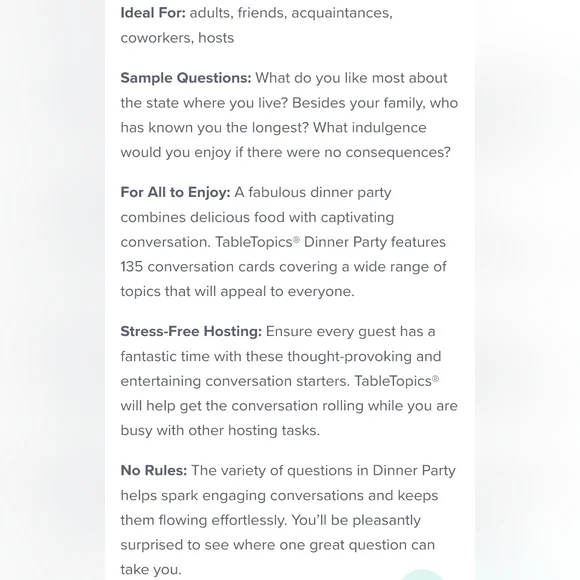 TableTopics Dinner Party Conversation Starter Questions - Picture 7 of 7
